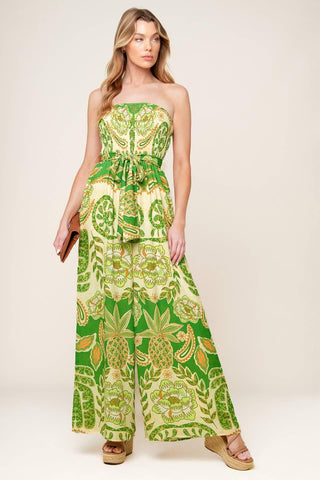 CAMERON MEADOW GREEN WOVEN JUMPSUIT - Glamourous Grace
