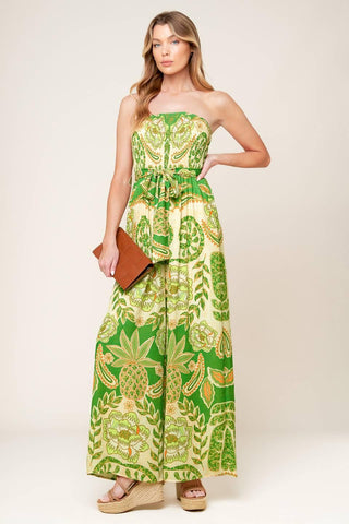 CAMERON MEADOW GREEN WOVEN JUMPSUIT - Glamourous Grace