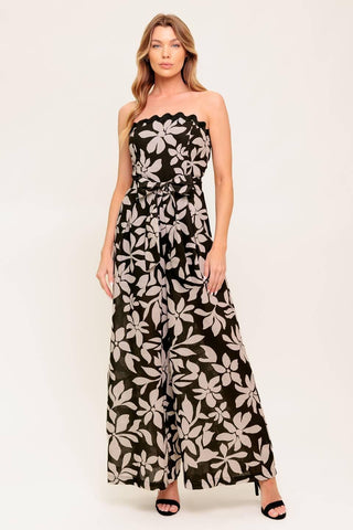 DREAMY ELEGANCE BLACK WOVEN JUMPSUIT - Glamourous Grace