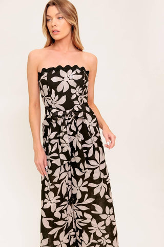 DREAMY ELEGANCE BLACK WOVEN JUMPSUIT - Glamourous Grace