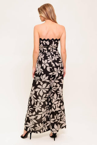 DREAMY ELEGANCE BLACK WOVEN JUMPSUIT - Glamourous Grace