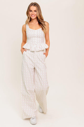 CITRUS FLOW IVORY WOVEN PANTS - Glamourous Grace