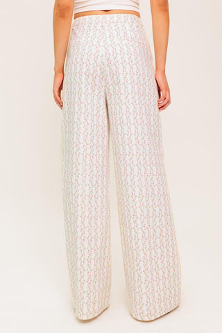 CITRUS FLOW IVORY WOVEN PANTS - Glamourous Grace