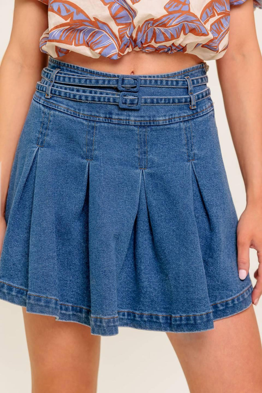 DREAMMIST MEDIUM INDIGO DENIM SKORT - Glamourous Grace