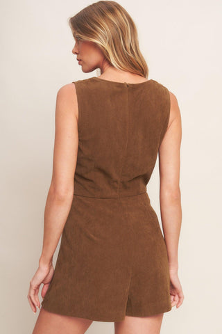 BROWN CODE CORDUROY ROMPER - Glamourous Grace