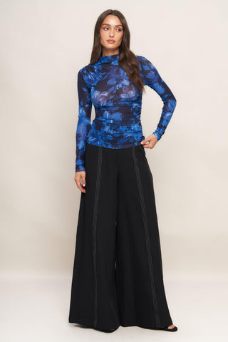 RUNWAY READY BLACK WOVEN WIDE LEG PANTS - Glamourous Grace