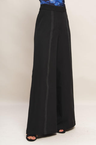 RUNWAY READY BLACK WOVEN WIDE LEG PANTS - Glamourous Grace