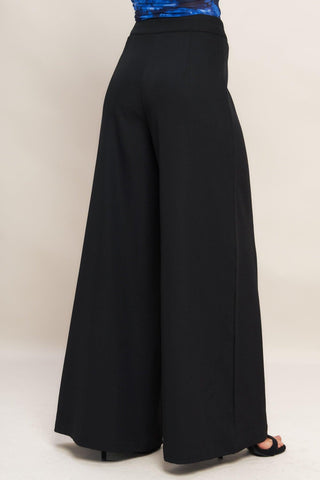 RUNWAY READY BLACK WOVEN WIDE LEG PANTS - Glamourous Grace