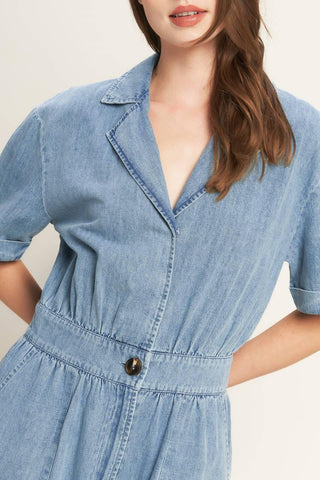 QUIET LUXURY LIGHTWEIGHT DENIM JUMPSUIT - Glamourous Grace