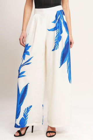 ASYMMETRICAL BOTANICAL WOVEN PANTS - Glamourous Grace