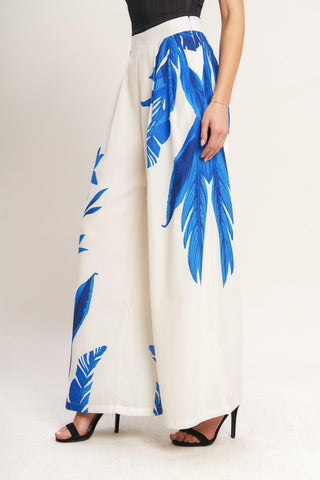 ASYMMETRICAL BOTANICAL WOVEN PANTS - Glamourous Grace