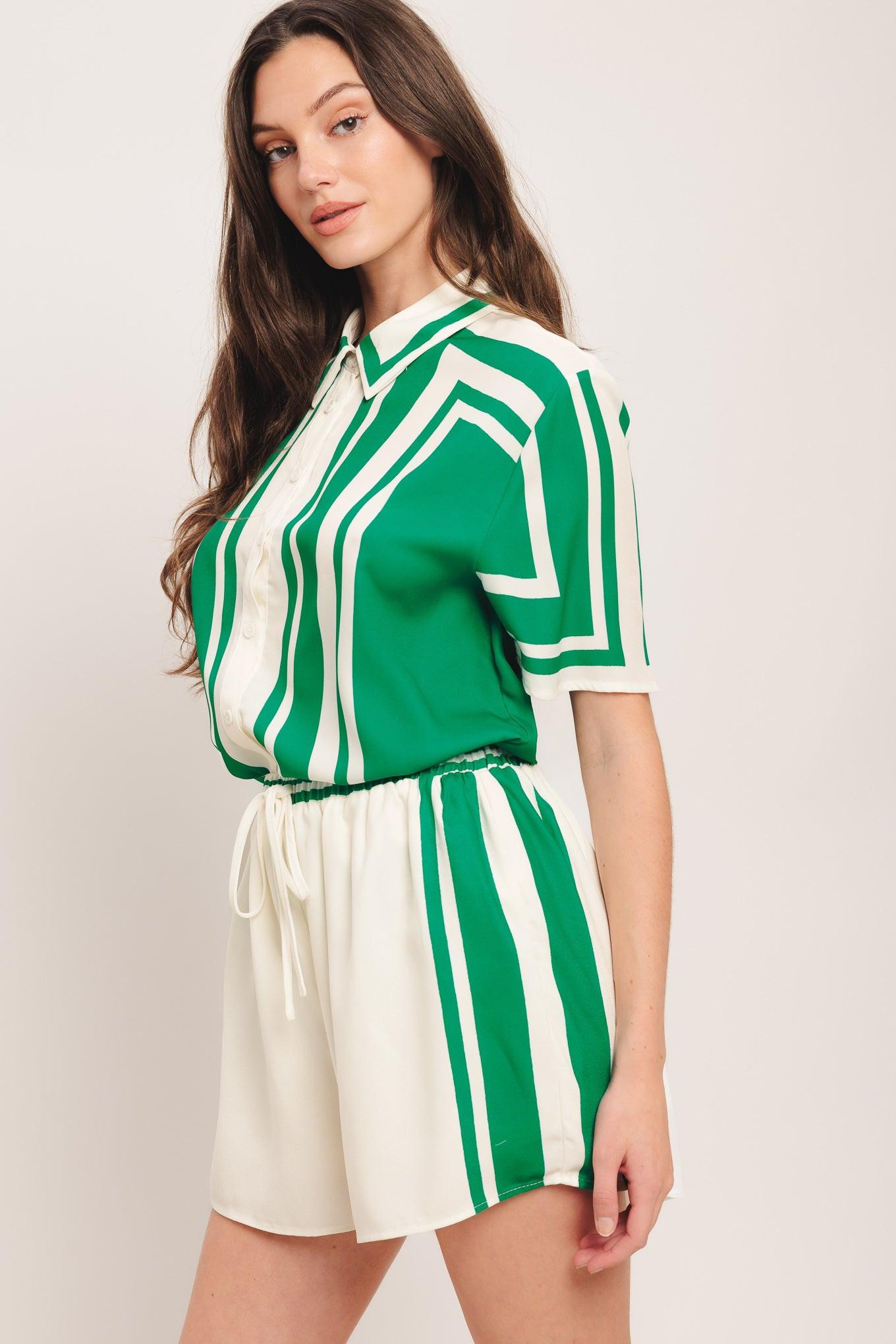 RIVIERA STRIPE WOVEN SHORT - Glamourous Grace