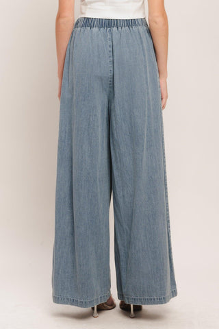 RELAXED DRAPE LIGHTWEIGHT DENIM PANTS - Glamourous Grace