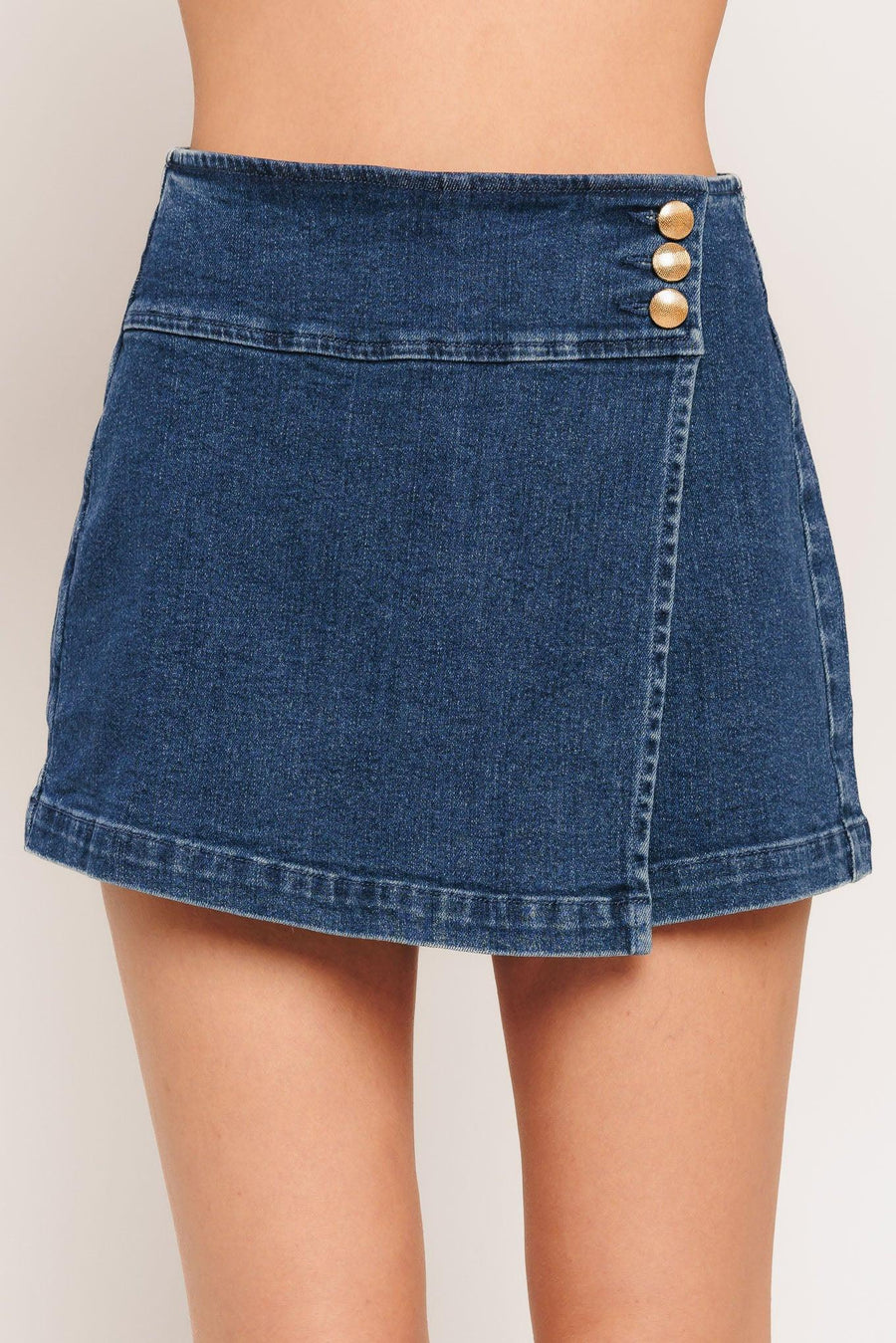 TEXTURE PLAY DENIM SKORT - Glamourous Grace