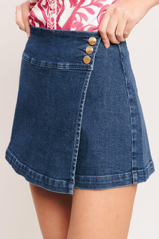 TEXTURE PLAY DENIM SKORT - Glamourous Grace