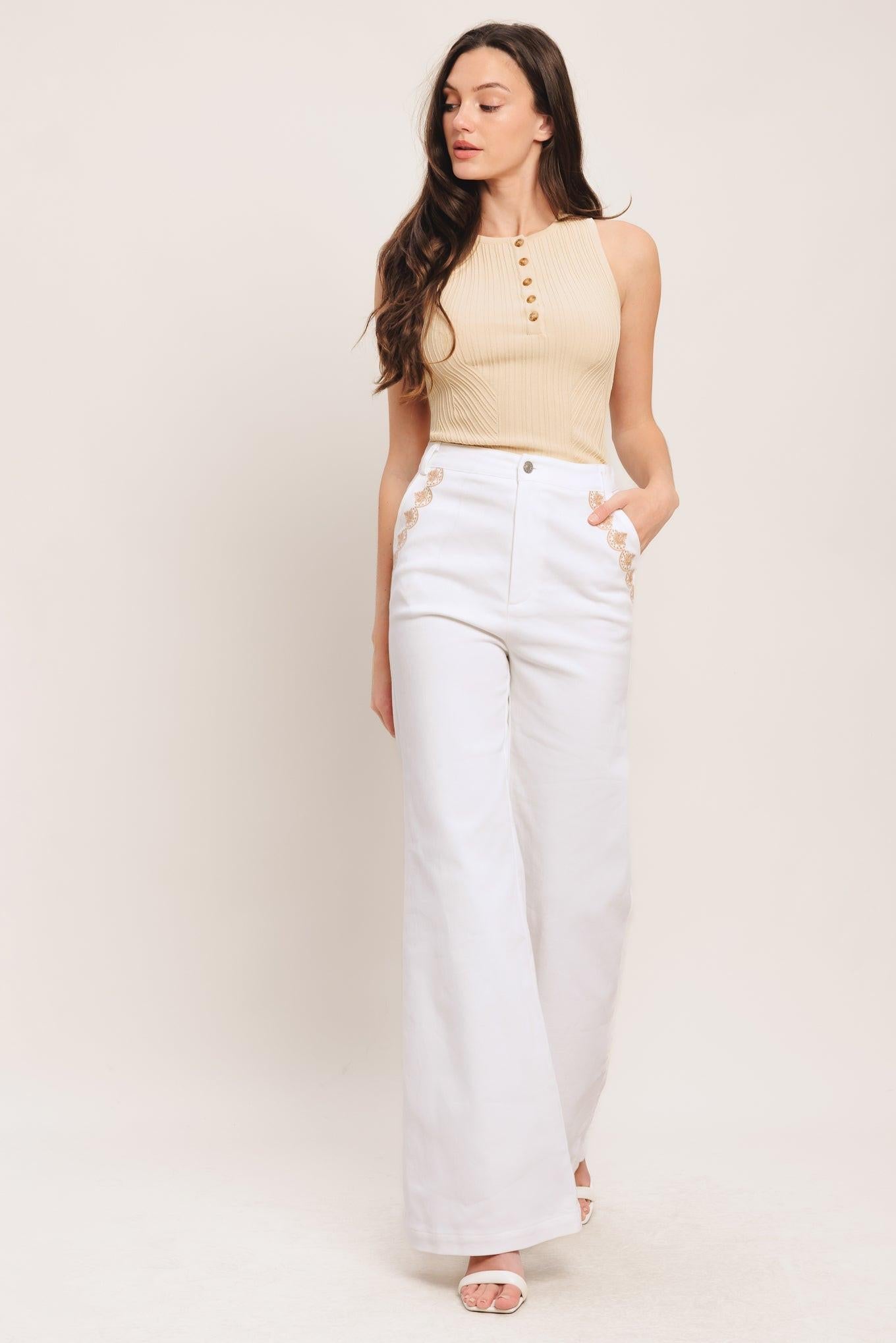 OPEN ROAD WHITE WOVEN PANTS - Glamourous Grace