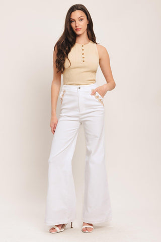 OPEN ROAD WHITE WOVEN PANTS - Glamourous Grace