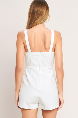FIRST DATE WOVEN SKORT ROMPER - Glamourous Grace