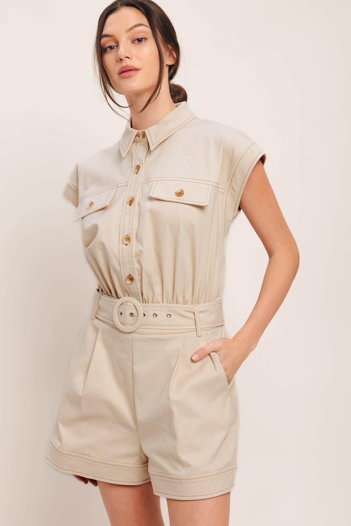 EVERYDAY UTILITY WOVEN ROMPER