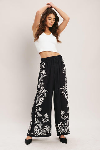BLACK RIVIERA WOVEN PANTS - Glamourous Grace