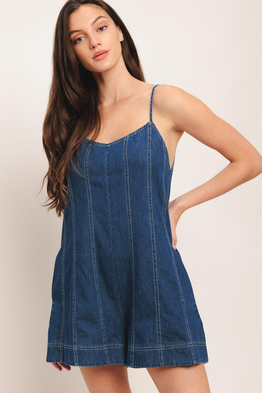FRONTIER FLIRT LIGHTWEIGHT DENIM ROMPER - Glamourous Grace
