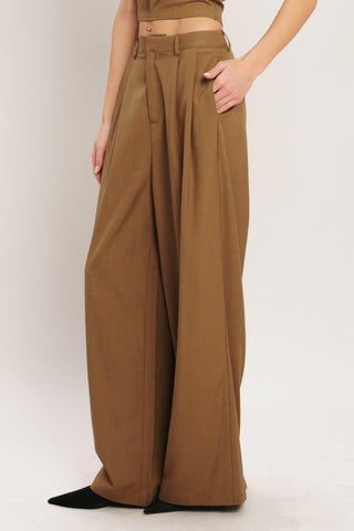 UMBER FLOW WOVEN WIDE LEG PANTS - Glamourous Grace