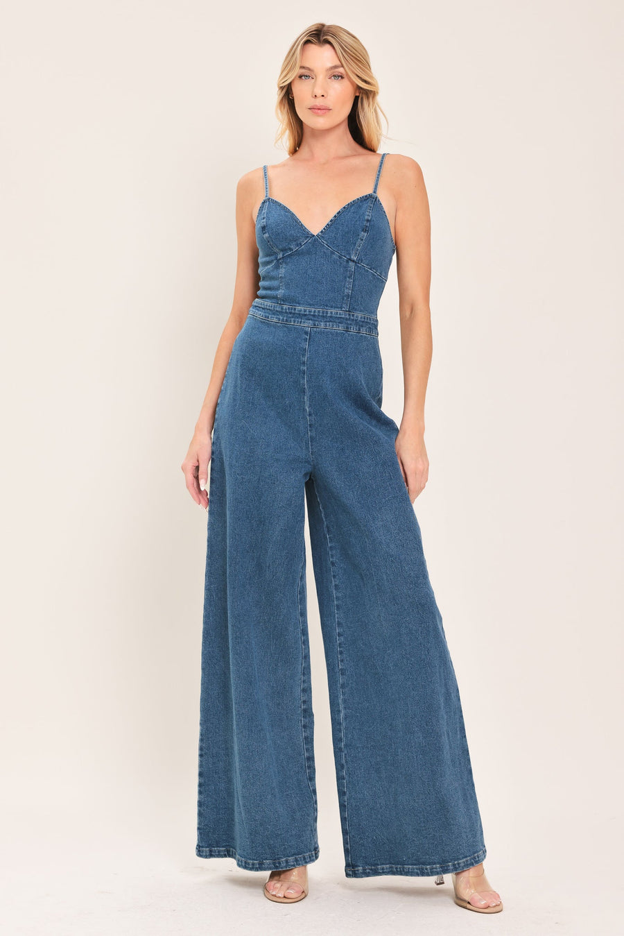 JUST A FEELING DENIM JUMPSUIT - Glamourous Grace