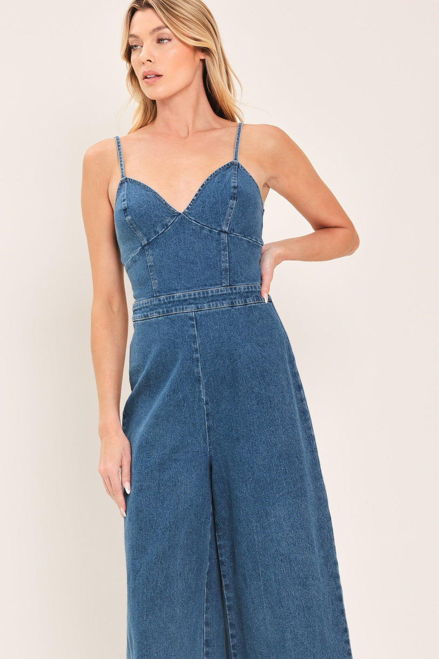 JUST A FEELING DENIM JUMPSUIT - Glamourous Grace