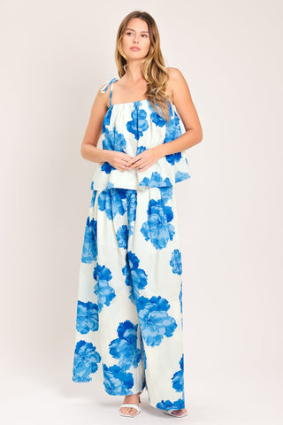 TROPIC BLUE WOVEN PANTS - Glamourous Grace