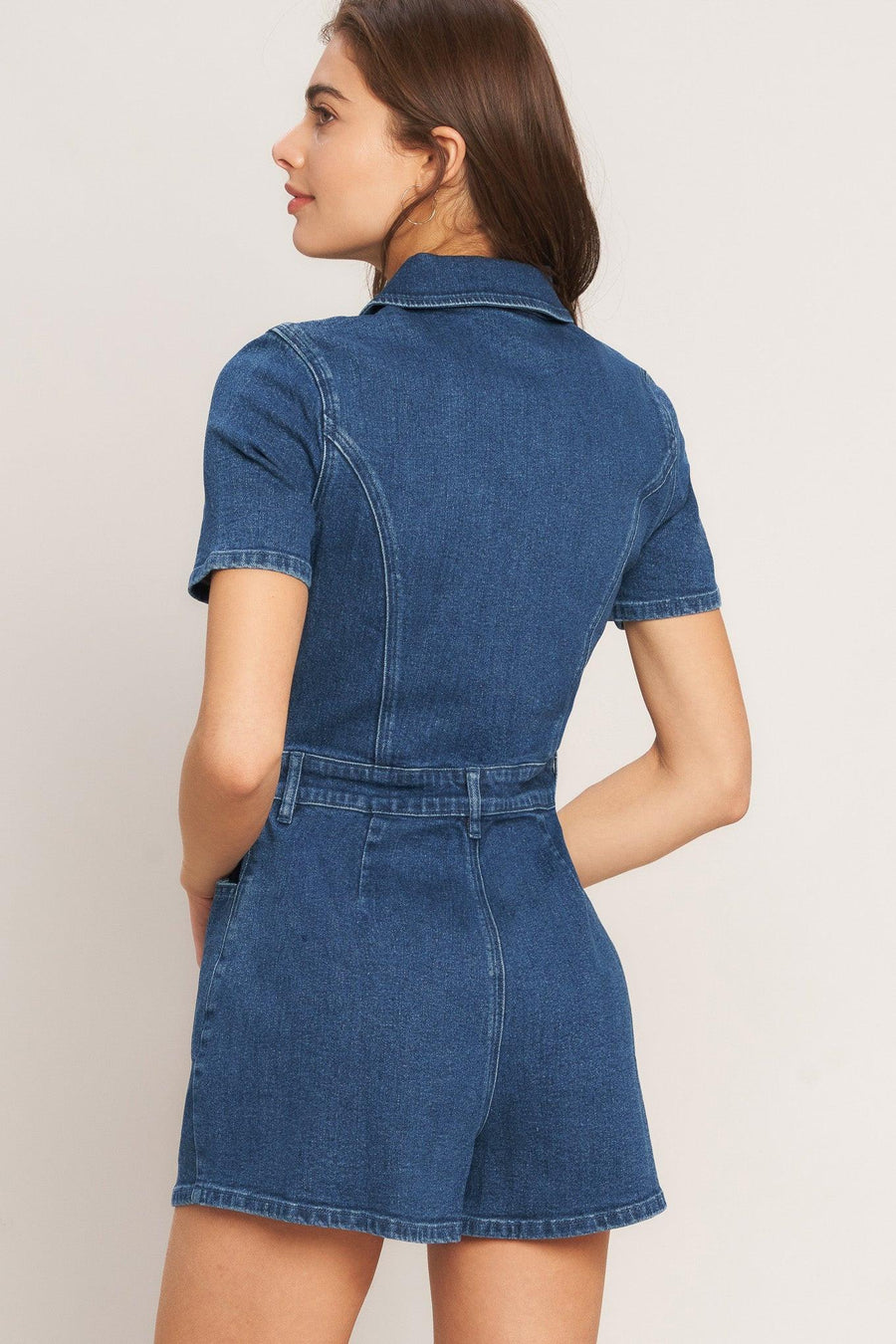 CASUAL STRUCTURE DENIM ROMPER - Glamourous Grace