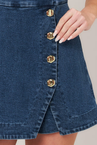 MIDNIGHT DENIM SKORT ROMPER - Glamourous Grace