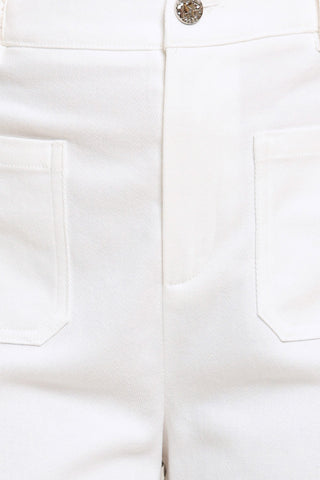 WHITE EASE WOVEN WIDE PANTS
