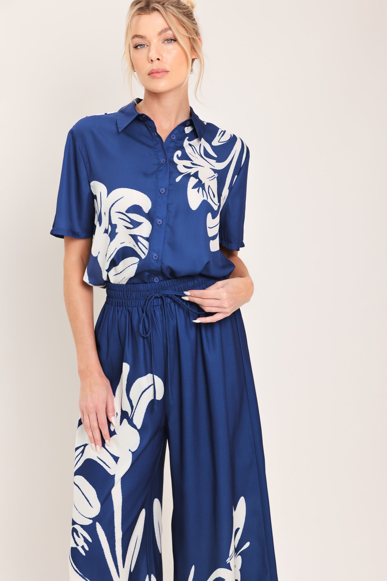 COASTAL BLOOM WOVEN WIDE PANTS - Glamourous Grace