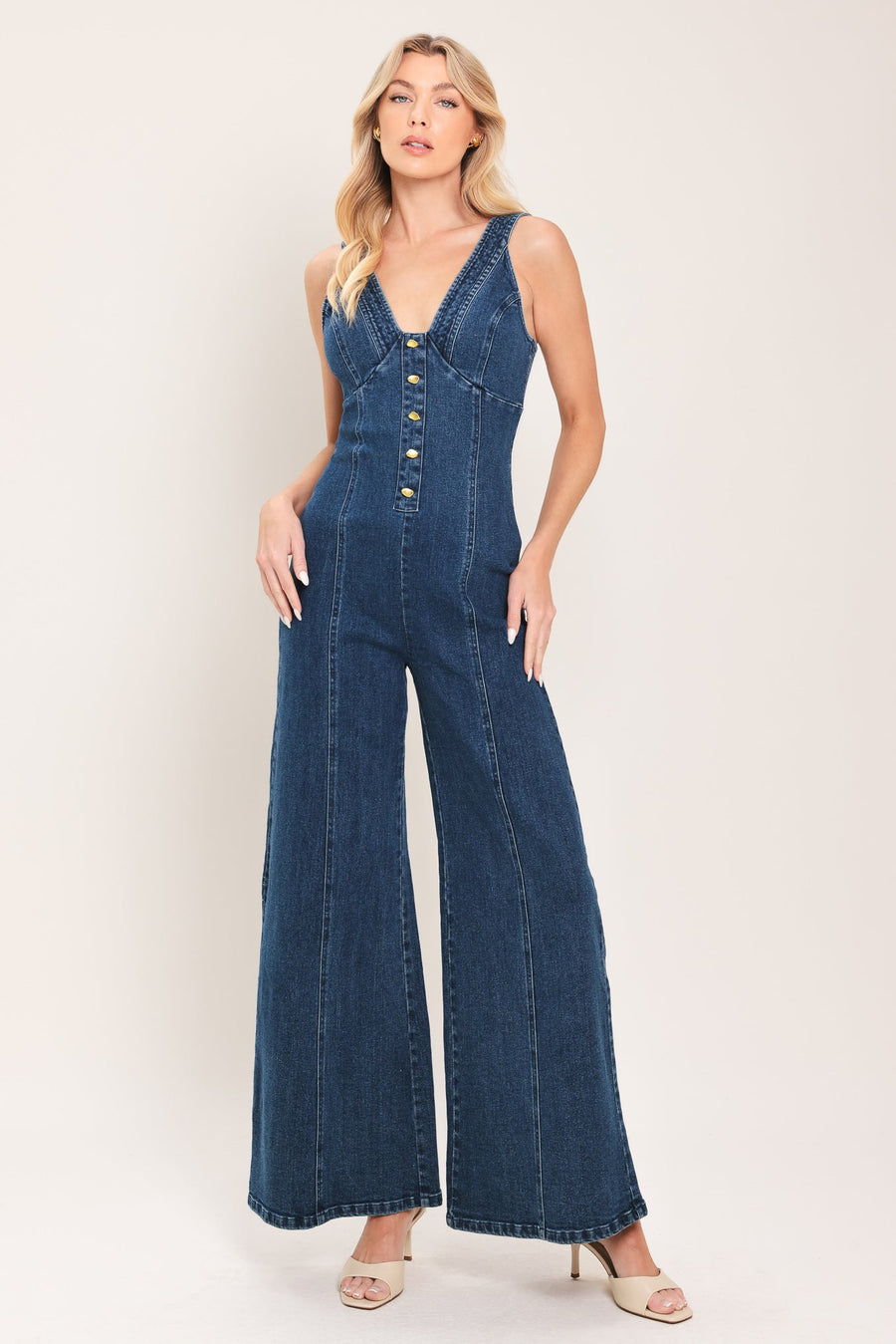 URBAN INDIGO DENIM JUMPSUIT - Glamourous Grace