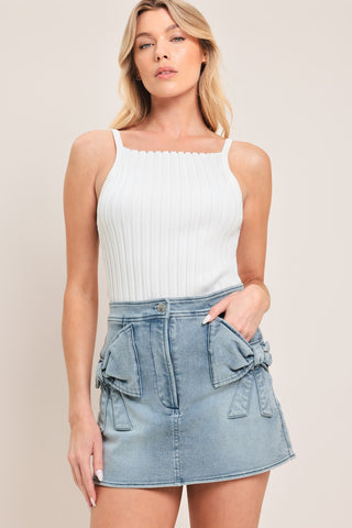 CUTE MOMENT DENIM SKORT - Glamourous Grace