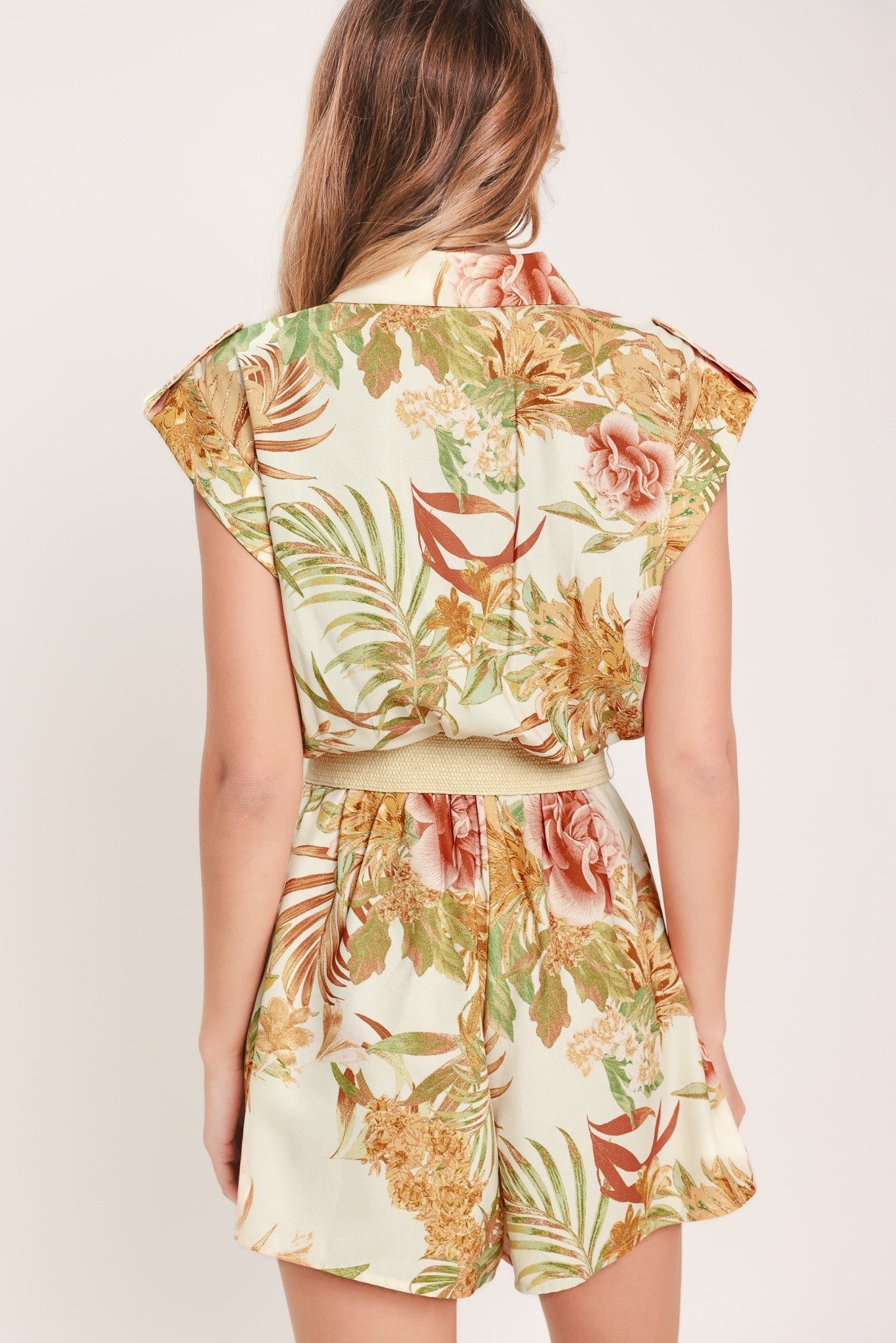 EARTHY PARADISE WOVEN ROMPER - Glamourous Grace