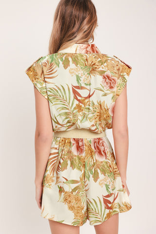 EARTHY PARADISE WOVEN ROMPER - Glamourous Grace