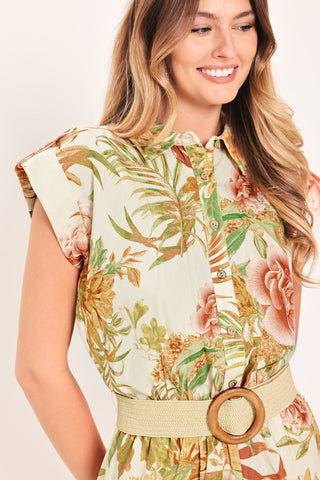 EARTHY PARADISE WOVEN ROMPER - Glamourous Grace