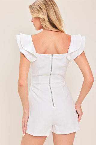 CHAMPAGNE & PEARLS WOVEN ROMPER