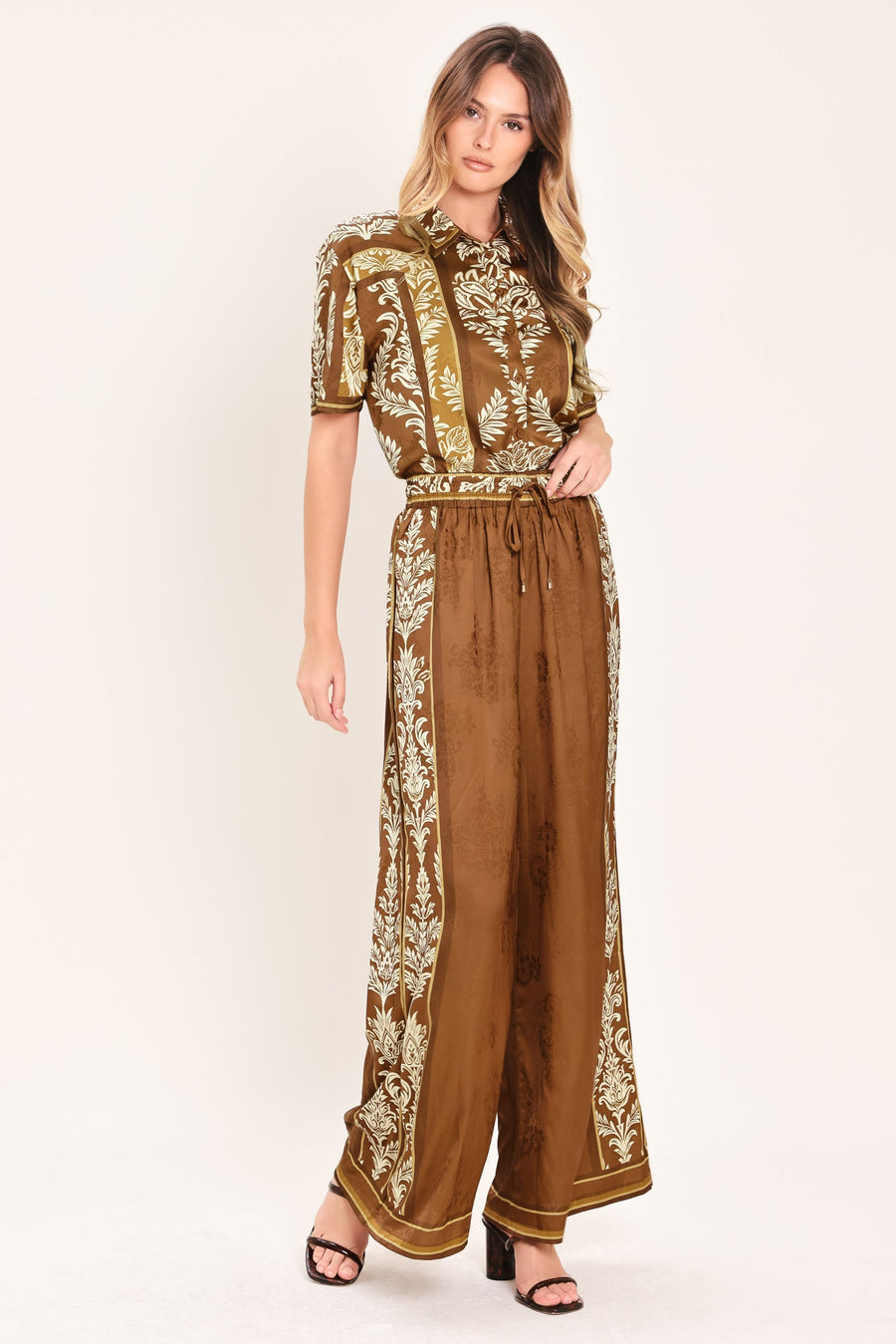 VINTAGE MANOR PALAZZO WOVEN PANTS - Glamourous Grace