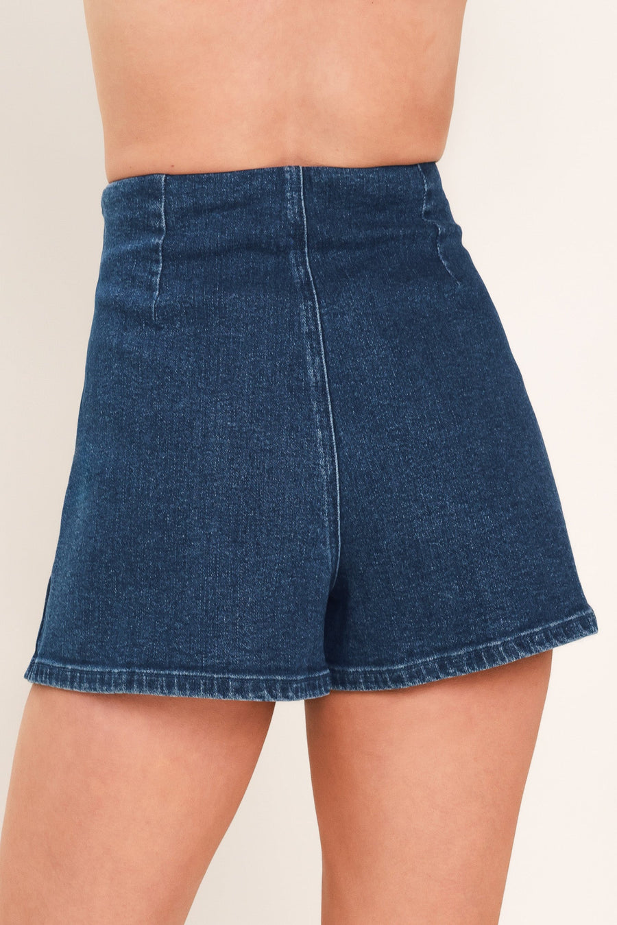 INDIGO RUCHING DENIM SKORT - Glamourous Grace