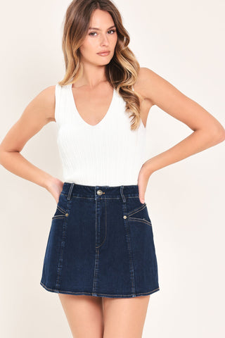EVERYDAY INDIGO DENIM SKORT