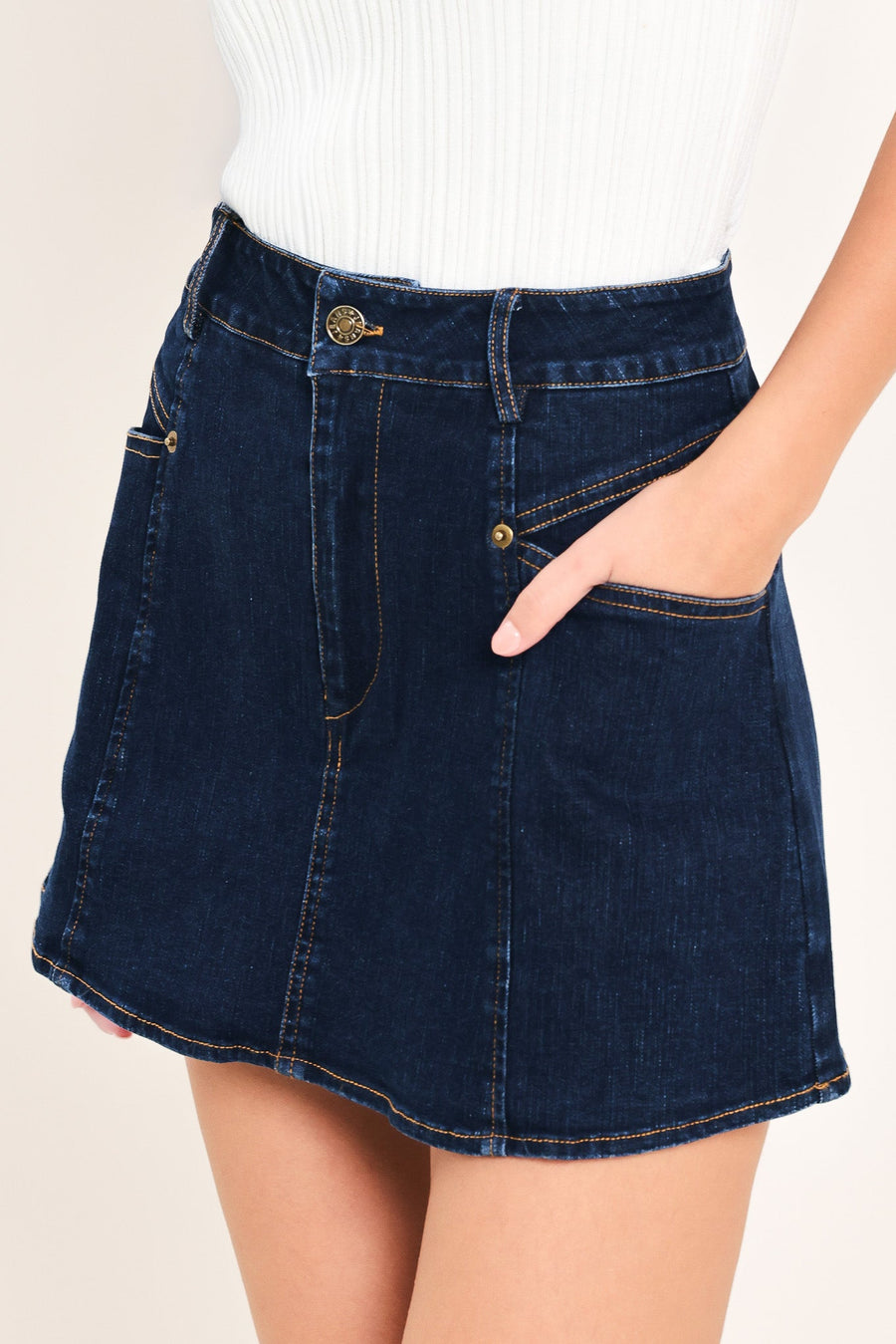 EVERYDAY INDIGO DENIM SKORT - Glamourous Grace