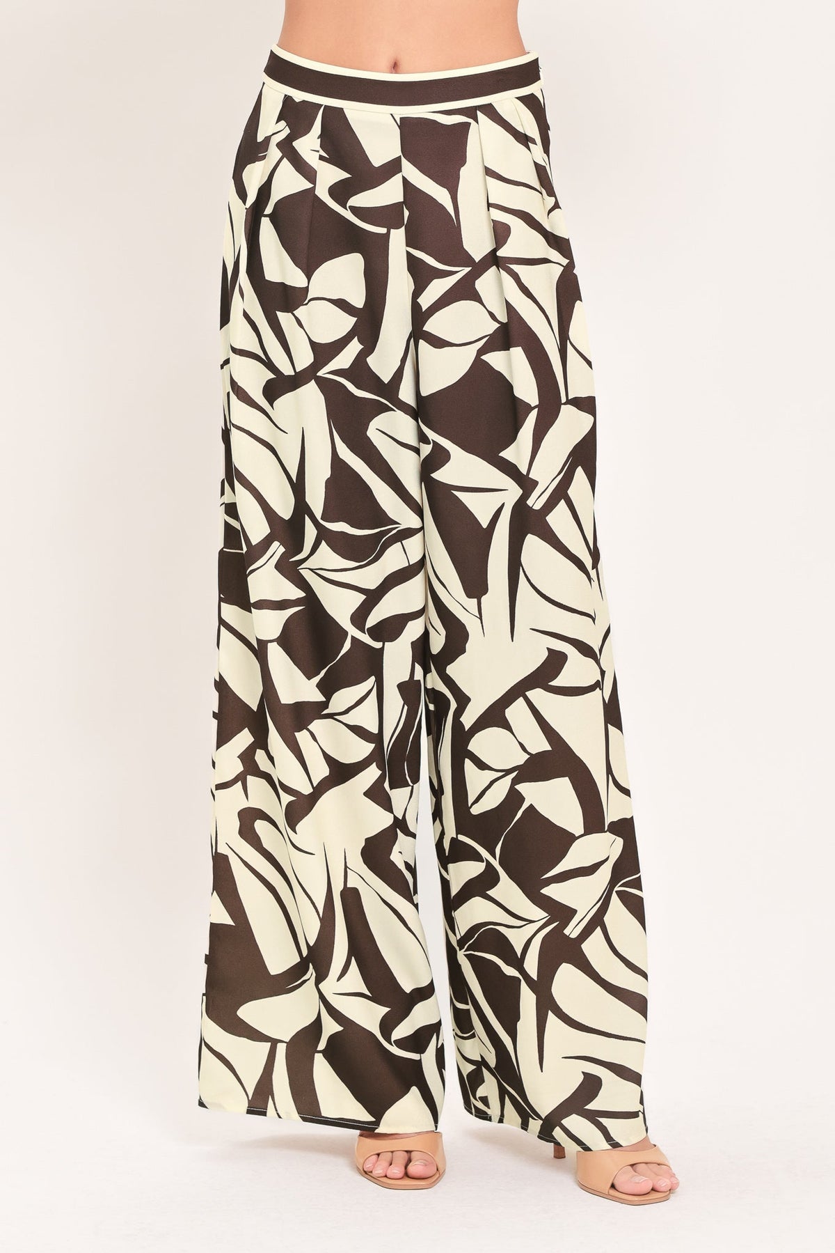 VANILLA VINE MOSAIC WOVEN WIDE LEG PANTS - Glamourous Grace