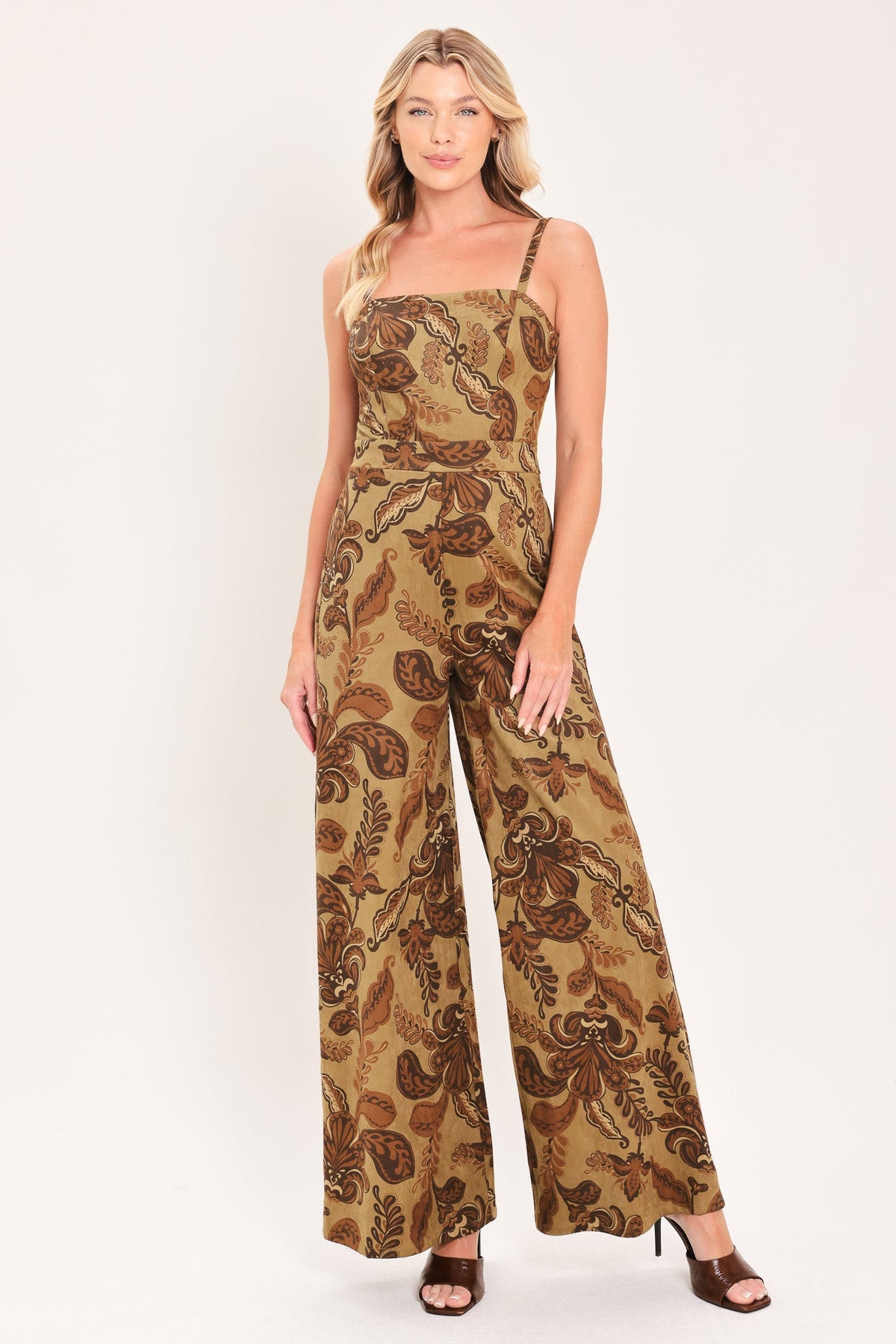 ACORN ARABESQUE ESCAPE FAUX SUEDE JUMPSUIT - Glamourous Grace