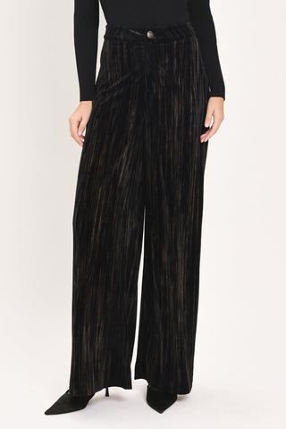 VELVET CURRENT BLACK TEXTURED WIDE-LEG PANTS