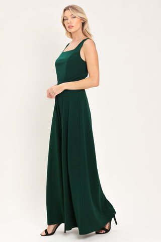 EMERALD IMPACT HUNTER GREEN EXTRA WIDE-LEG JUMPSUIT