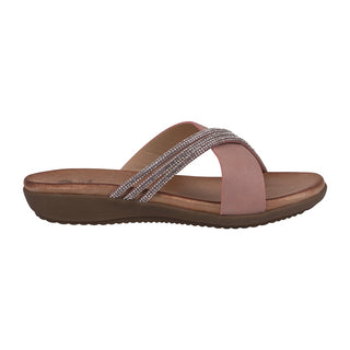Women's Iris Blush Embellished Asymmetrical Flat Sandals