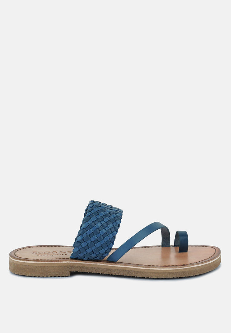 Isidora Braided Leather Flat Sandal - Glamourous Grace