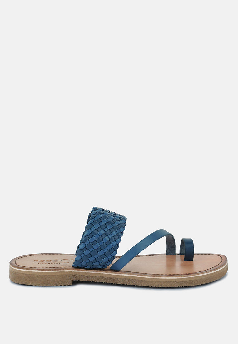 Isidora Braided Leather Flat Sandal - Glamourous Grace